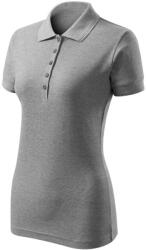 MALFINI Pique Polo Free galléros póló női sötétszürke melírozott 2XL (F101217)
