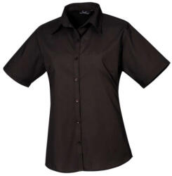 Premier PR302 WOMEN'S SHORT SLEEVE POPLIN BLOUSE 3XL (PR302BLAC20)
