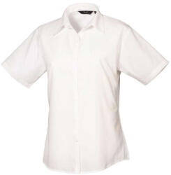 Premier PR302 WOMEN'S SHORT SLEEVE POPLIN BLOUSE M (PR302WHIT12)
