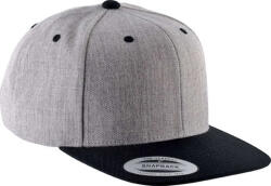 K-UP Kp910 Flat Peak Cap - 6 Panels U (kp910-heather Grey/black-unic-100)