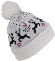 K-UP Kp512 Winter Beanie With Reindeer Design U (kp512-natural/night Navy-uniq-100)