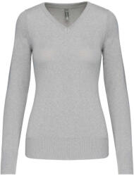 Kariban KA966 LADIES' V-NECK JUMPER S (K966-GREY MELANGE-S-10)