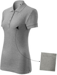 MALFINI Cotton galléros póló női sötétszürke melírozott 2XL (2131217)