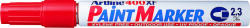 Artline Marker cu vopsea Artline 400XF, corp metalic, varf rotund 2.3mm - rosu (EK-400XF-RE) - forit