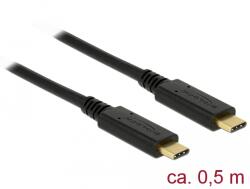 Delock USB 3.1 Gen 2 (10 Gbps) kábel Type-C a Type-C 0, 5 m 3 A E-Marker