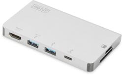 ASSMANN Hordozható Dokkoló, 4k, USB 3.1 C Típus, PD, Fehér (MEN-R1-51569)