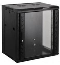 Manhattan Rackszekrény - 19" fali kivitel (12U, 635 (h) x 570 (w) x 450 (d) mm, Flatpack, Fekete) (711869) - tintashop