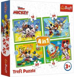 Trefl Mickey Mouse și prietenii 4 in 1 puzzle - Trefl (34616) Puzzle