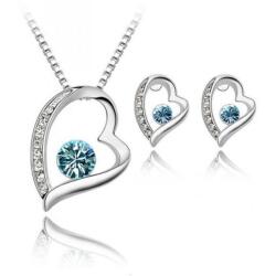  Kristályos Szív - ékszer Szett