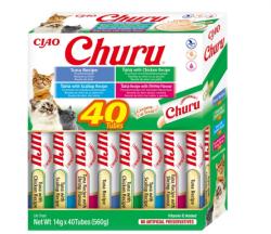 Inaba Foods Churu Cat Varieties Recompense Cremoase cu Ton si Fructe de Mare, 40 buc