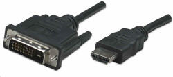 Manhattan HDMI-D kábel DVI-D-re, Dual Link, 1m, fekete (322782)