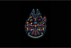 Poszter Star Wars Ship Minimal, 61x90cm, poszter1958, Többszínű (poster1958)