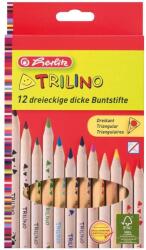 Herlitz Trilino vastag natúrfa színes ceruza, 12 szín (10412062)