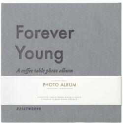 Printworks fotóalbum, Forever Young, 24, 5 x 24, 5 cm, elegáns könyvborító, 30 fotó 10 x 15 cm, 30 oldal, személyre szabható, ideális ajándék, szürke (PW00297)