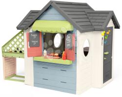 Smoby Căsuță cu restaurant și magazin cu sonerie Chef House Life Smoby extensibilă cu bucătărie exterioară și ușă mare cu vizor (SM810256-E) Casuta pentru copii