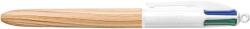 BIC Golyóstoll, 0, 32 mm, nyomógombos, négyszínű, BIC 4 Colours Wood Effect (BC508964) - iroda24
