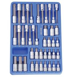 Genius Tools Imbusz, Torx, XZN Dugókulcs Készlet 42 db-os 1/2