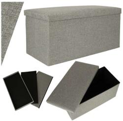  Ikonka Multifunkciós XXL összecsukható Puff 76x38x38cm - Szürke (KX4619)