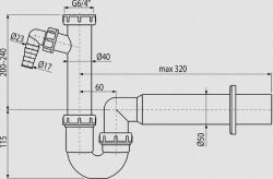 Alcaplast Alca Plast A 81 DN 50 6/4˝ műa. csőszifon, mosógép csatl