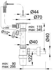 Styron Egymedencés mosogatószifon túlfolyóval (STY-538-1)