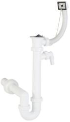 Styron 638-1 csőszifon 40 mm -es elfolyással, leeresztőszeleppel, mosogatógép csatlakozással (sty-638-1)