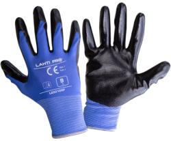 LAHTI PRO Nitril Védőkesztyű Poliészterrel / Fekete-kék - 10 (l222110p)