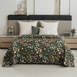  Ágytakaró COLORFUL MEADOW sötétzöld Méret: 170 x 210 cm