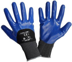 LAHTI PRO Nitril Védőkesztyű Poliészter-pamut, Részbe Bevont - 9 (l221109p)