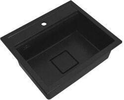 Gamma Quadro 5850, 1 medencés gránit mosogató 580x495x220 mm, fekete pettyes, GMA-ZLE000230 (GMA-ZLE000230)