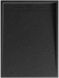 Welland kőhatású zuhanytálca szifonnal 90 x 120 cm - fekete (GT-12090LS)