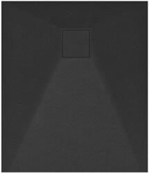 Welland kőhatású zuhanytálca szifonnal 80 x 90 cm - fekete (GT-9080SS)