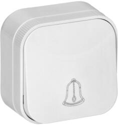 ORNO Falon kívüli nyomógomb csengőjellel, fehér, 230V, 10A, IP20 (OR-OE-7204/W) (OR-OE-7204/W)