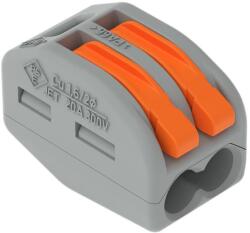 WAGO Vezeték összekötő 2x0.08-4mm2 minden vezetéktípushoz, karos, szürke (222-412) (222-412)