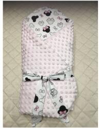  Kókuszpólya minky/pamut 70 x 70 cm - Rózsaszín egérke