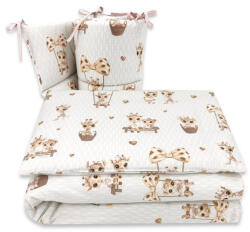  Baby Shop 3 részes ágynemű garnitúra - zsiráf bézs/rózsaszín