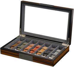 Mahagóni színű fa óraszíj tartó doboz