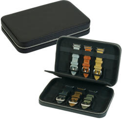 Bőr óraszíj tartó doboz, fekete