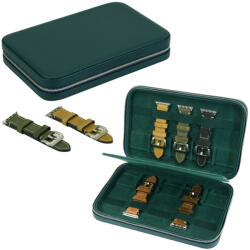  Bőr óraszíj tartó doboz, zöld