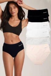 Dollcini , Magas derekú női bugyi , 95% Pamut + Spandex-Többszínű, 6 db-os Csomag, 68822 - 4XL (ZZC_68822_4XL)