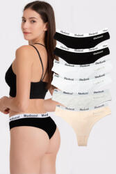 Dollcini Dollcini, Tanga női bugyi, 95% Pamut + Spandex-Többszínű, 6 db-os Csomag - S (ZZC_33752_S)