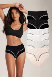 Dollcini , Magas derekú női bugyi , 95% Pamut + Spandex-Többszínű, 6 db-os Csomag, 69482 - 2XL (ZZC_69482_XXL)
