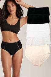 Dollcini , Magas derekú női bugyi , 95% Pamut + Spandex-Többszínű, 6 db-os Csomag, 68832 - XL (ZZC_68832_XL)