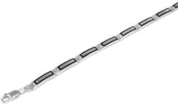 Ékszershop Fekete betétes stiftes ezüst karlánc (2177719)