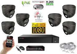 MS - Hybrid Light IP kamerarendszer 6 kamerával switchel 2 Mpix GD - 6212K6B