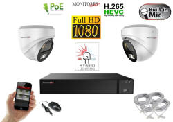 Monitorrs Security - Hybrid Light IP kamerarendszer 2 kamerával 2 Mpix WD - 6211K2