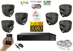 Monitorrs Security - Hybrid Light IP kamerarendszer 6 kamerával 2 Mpix GD - 6212K6