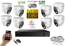 Monitorrs Security - Hybrid Light IP kamerarendszer 8 kamerával 2 Mpix WD - 6211K8