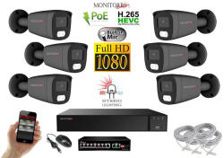  MS - Hybrid Light IP kamerarendszer 6 kamerával switchel 2 Mpix GT - 6214K6B