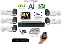  MS - 4k AI IP park kamerarendszer switchel 5 kamerával 8 Mpix - 6380K5B