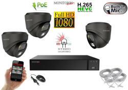 Monitorrs Security - Hybrid Light IP kamerarendszer 3 kamerával 2 Mpix GD - 6212K3